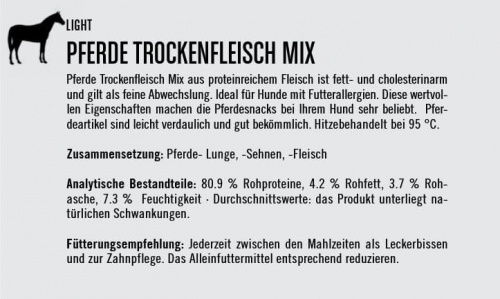 Light Pferdefleisch Trockenkau Mix 200g